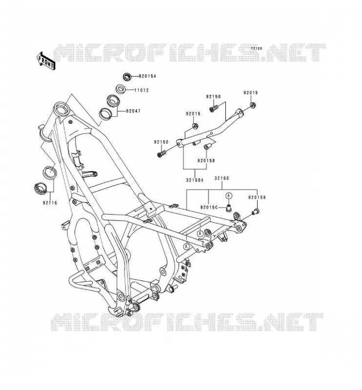 CH&Acirc;SSIS Kawasaki MOTOS 250 1994 KDX250  KDX250-D4