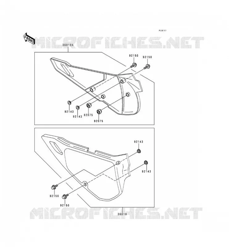 CACHE LAT&Eacute;RAL Kawasaki MOTOS 250 1994 KDX250  KDX250-D4