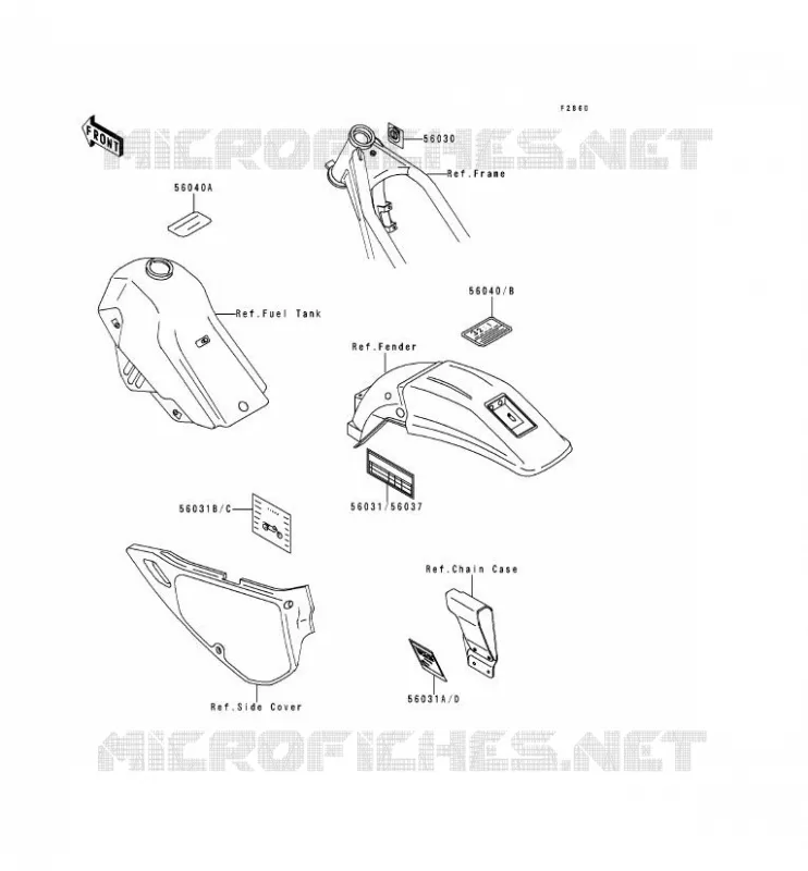 LABEL Kawasaki MOTOS 250 1991 KDX250  KDX250-E1