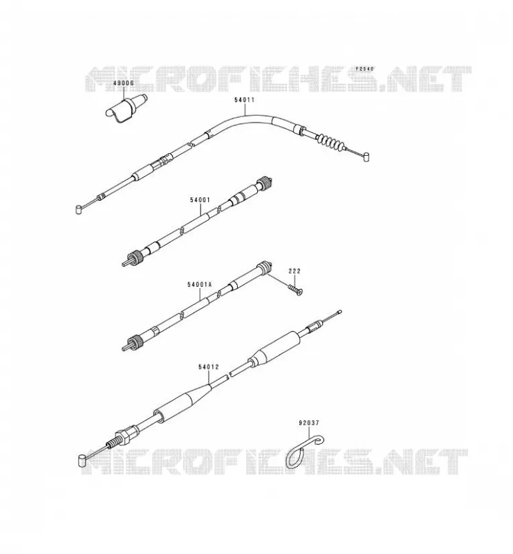 CABLE Kawasaki MOTOS 250 1992 KDX250  KDX250-E2