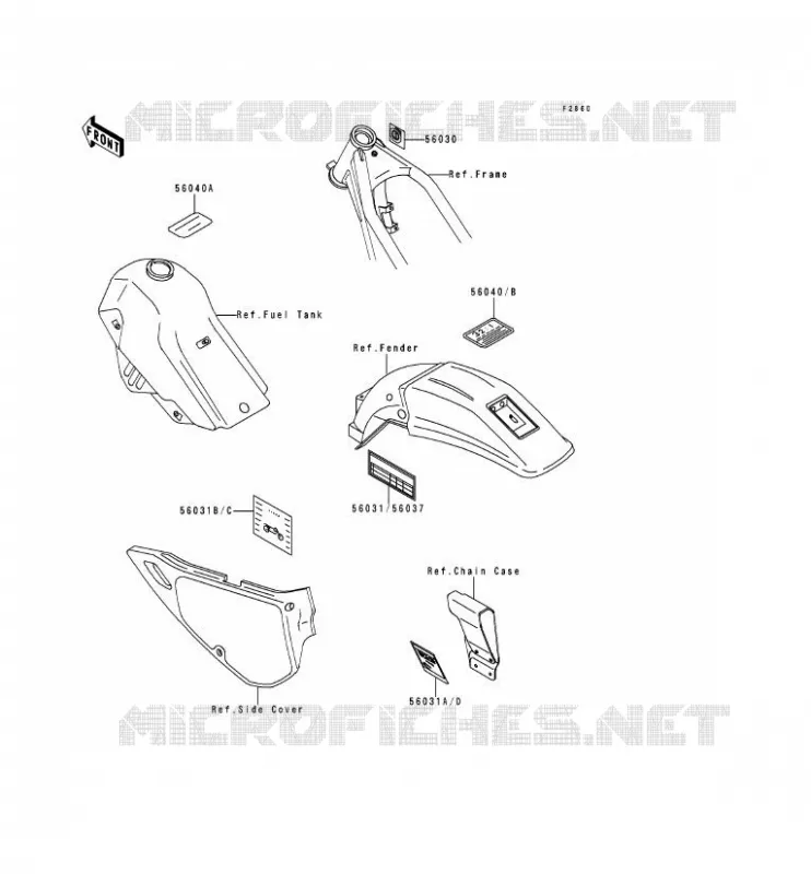 LABEL Kawasaki MOTOS 250 1992 KDX250  KDX250-E2