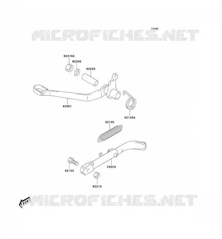 PEDALE DE FREIN Kawasaki MOTOS 50 2003 KDX50  KDX50-A1