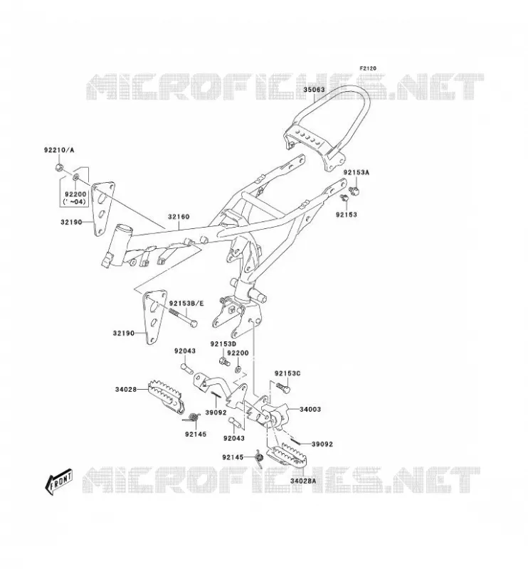 CH&Acirc;SSIS Kawasaki MOTOS 50 2004 KDX50  KDX50-A2