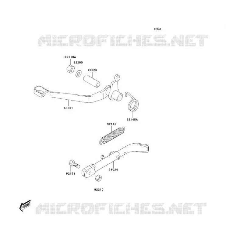 PEDALE DE FREIN Kawasaki MOTOS 50 2004 KDX50  KDX50-A2