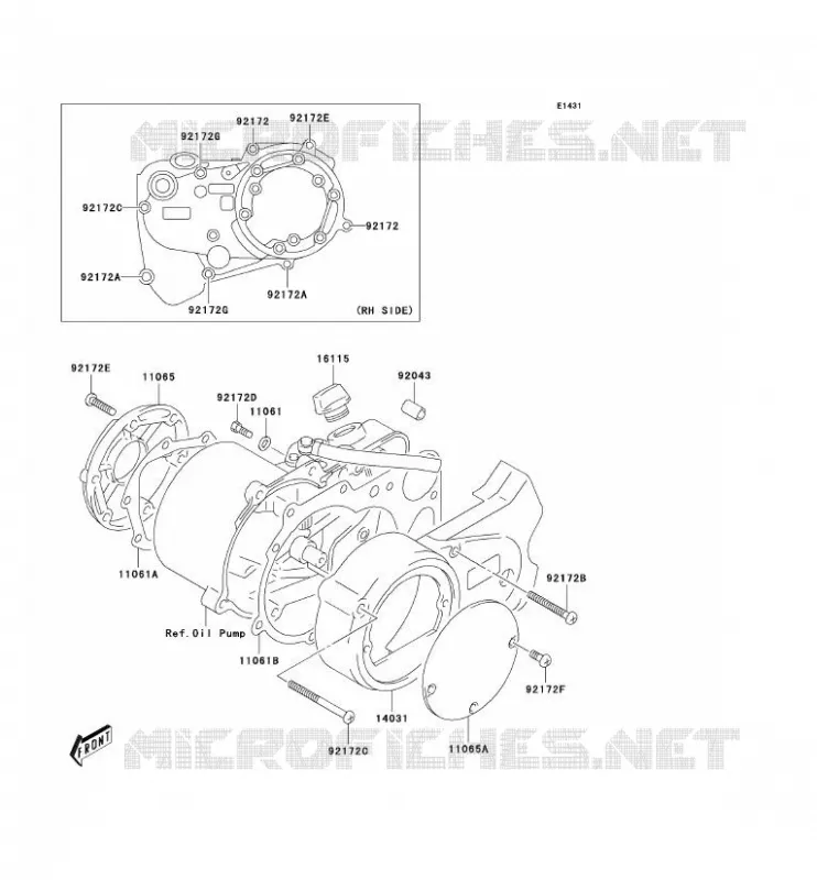 COUVERCLES MOTEUR Kawasaki MOTOS 50 2005 KDX50  KDX50-A3