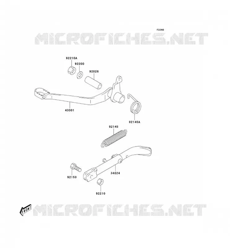 PEDALE DE FREIN Kawasaki MOTOS 50 2006 KDX50  KDX50A6F