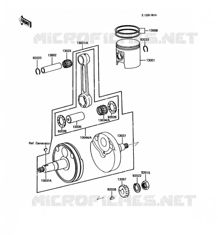 VILEBREQUIN/PISTON Kawasaki MOTOS 80 1985 KDX80  KDX80-C2