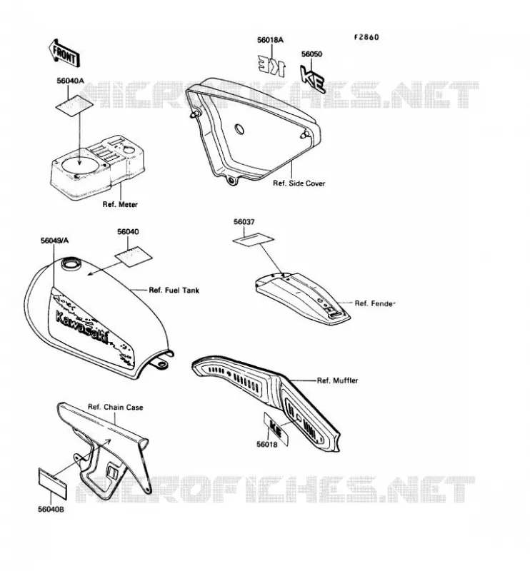 LABEL Kawasaki MOTOS 100 1988 KE100  KE100-B07