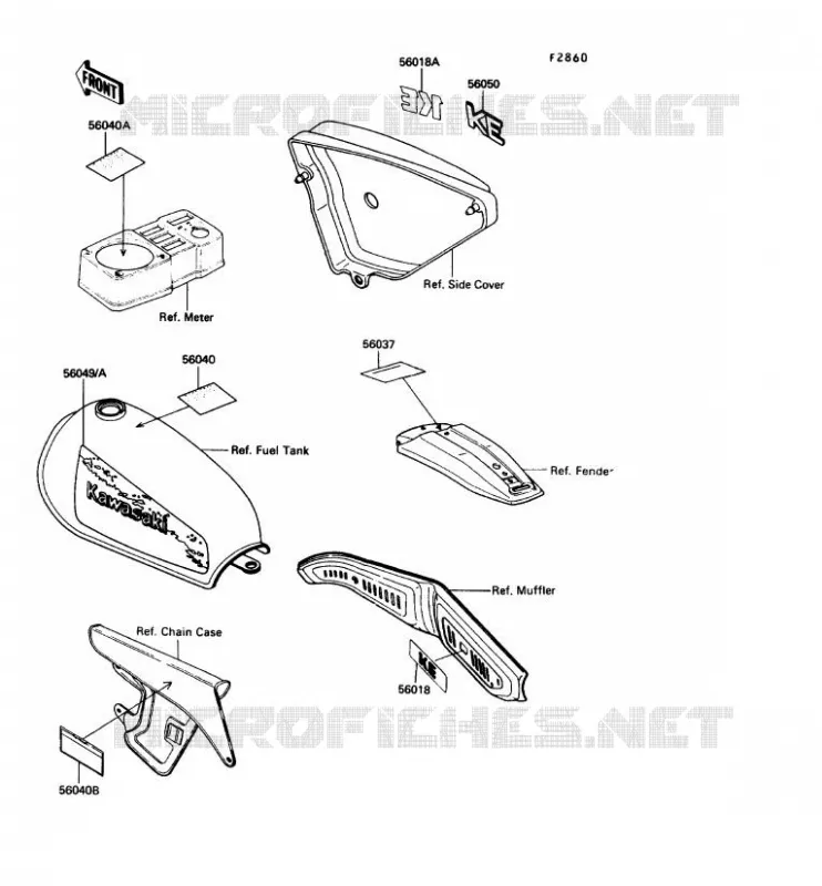 LABEL Kawasaki MOTOS 100 1989 KE100  KE100-B08