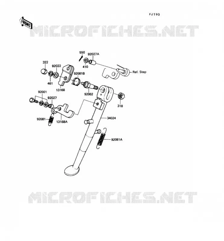 BEQUILLE Kawasaki MOTOS 100 1990 KE100  KE100-B09