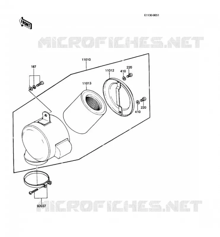 FILTRE &Agrave; AIR Kawasaki MOTOS 100 1990 KE100  KE100-B09