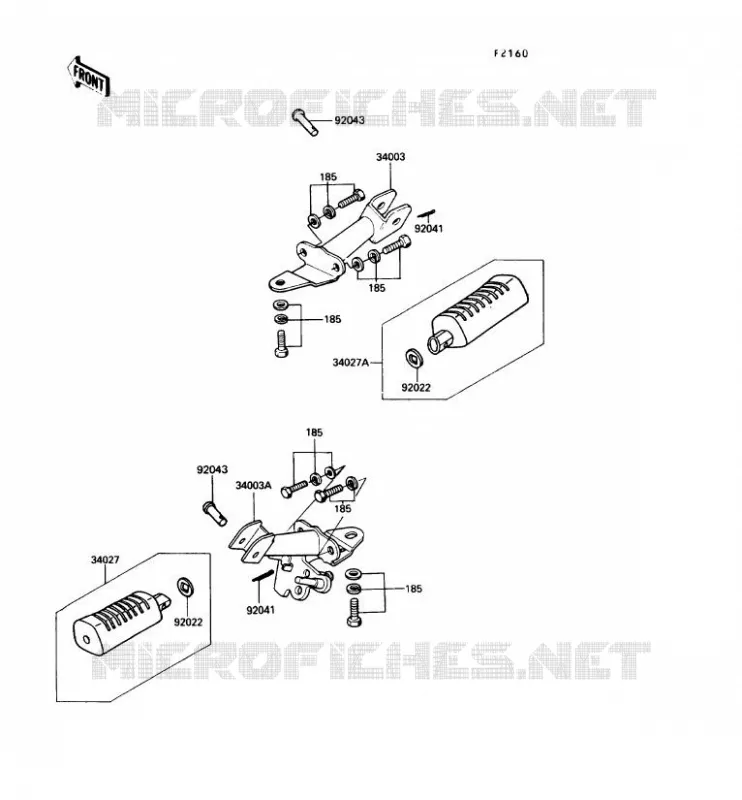 REPOSE PIED Kawasaki MOTOS 100 1990 KE100  KE100-B09