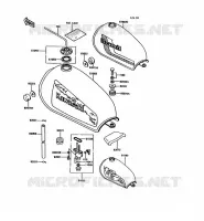 RESERVOIR CARBURANT pour Kawasaki KE100 1992