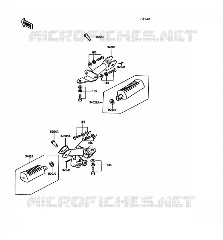 REPOSE PIED Kawasaki MOTOS 100 1992 KE100  KE100-B11