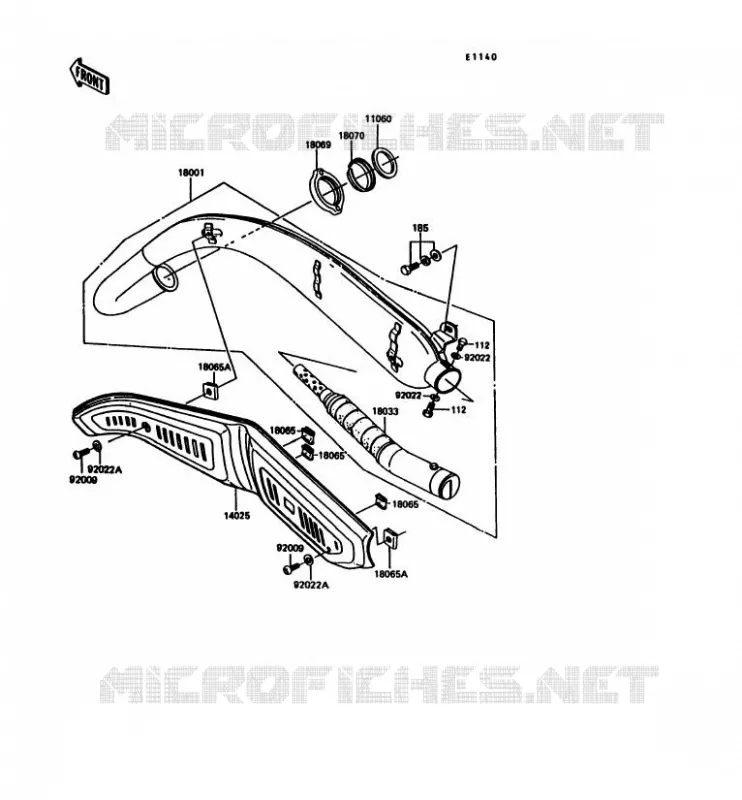 &Eacute;CHAPPEMENT Kawasaki MOTOS 100 1992 KE100  KE100-B11