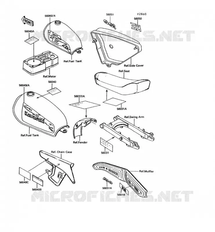 LABEL Kawasaki MOTOS 100 1993 KE100  KE100-B12