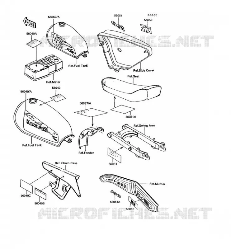 LABEL Kawasaki MOTOS 100 1995 KE100  KE100-B14