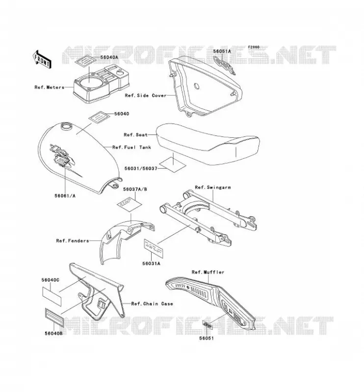 LABEL Kawasaki MOTOS 100 1998 KE100  KE100-B17