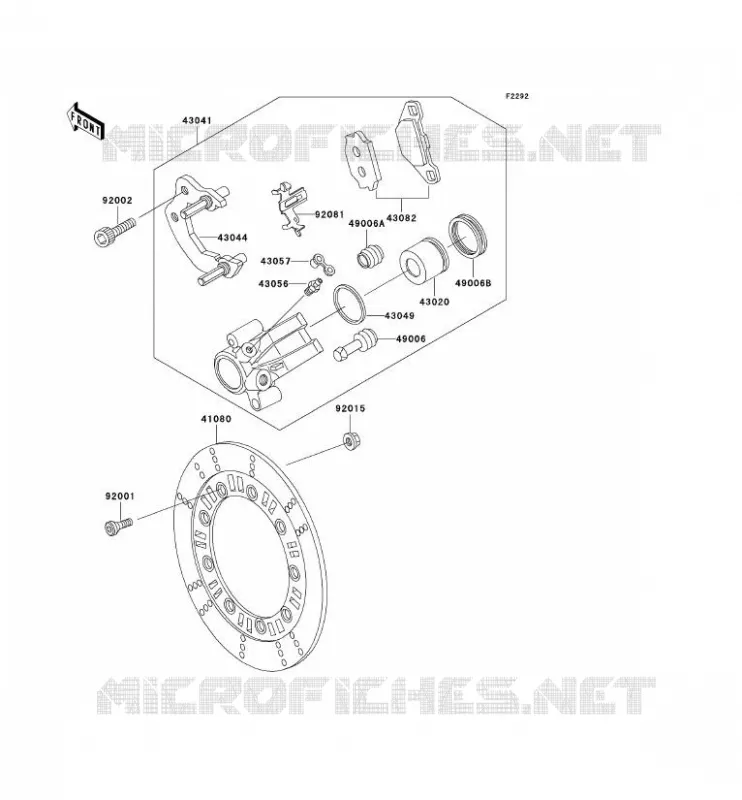 FREIN AVANT Kawasaki MOTOS 250 1995 KLR250  KL250-D12