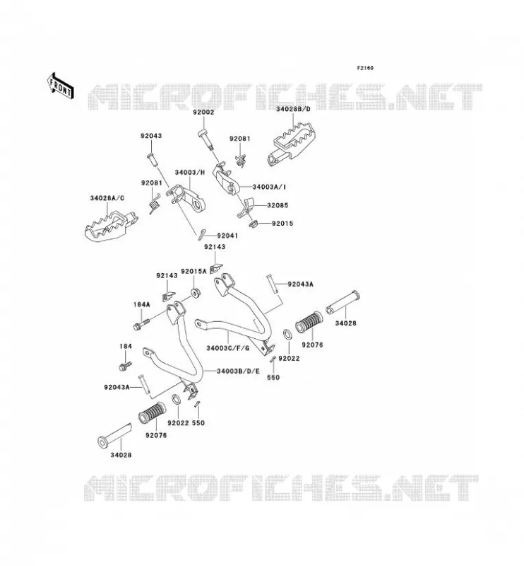 REPOSE PIED Kawasaki MOTOS 250 1996 KLR250  KL250-D13