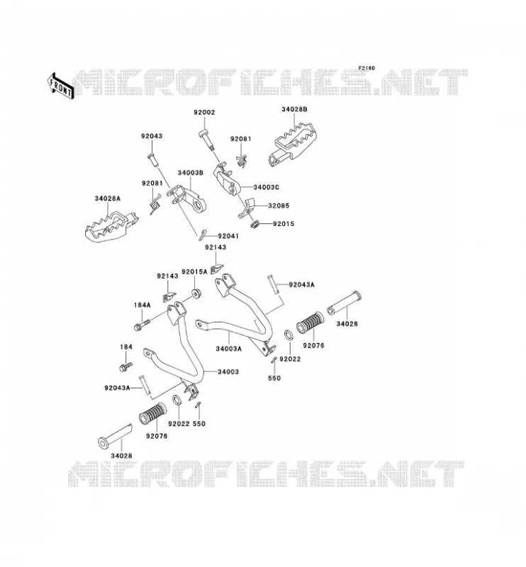REPOSE PIED Kawasaki MOTOS 250 1998 KLR250  KL250-D15