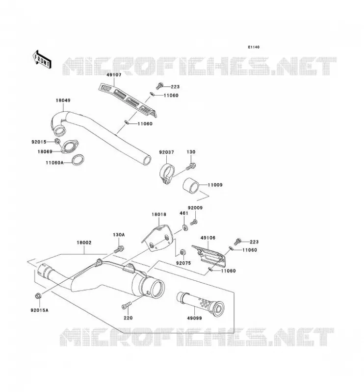 &Eacute;CHAPPEMENT Kawasaki MOTOS 250 2001 KLR250  KL250-D18