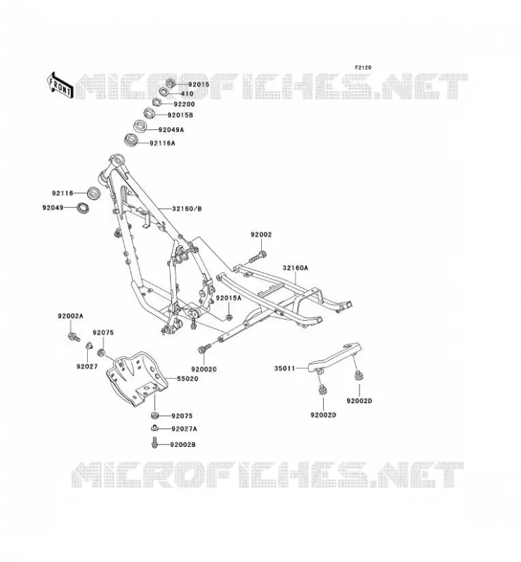 CH&Acirc;SSIS Kawasaki MOTOS 250 2002 KLR250  KL250-D19