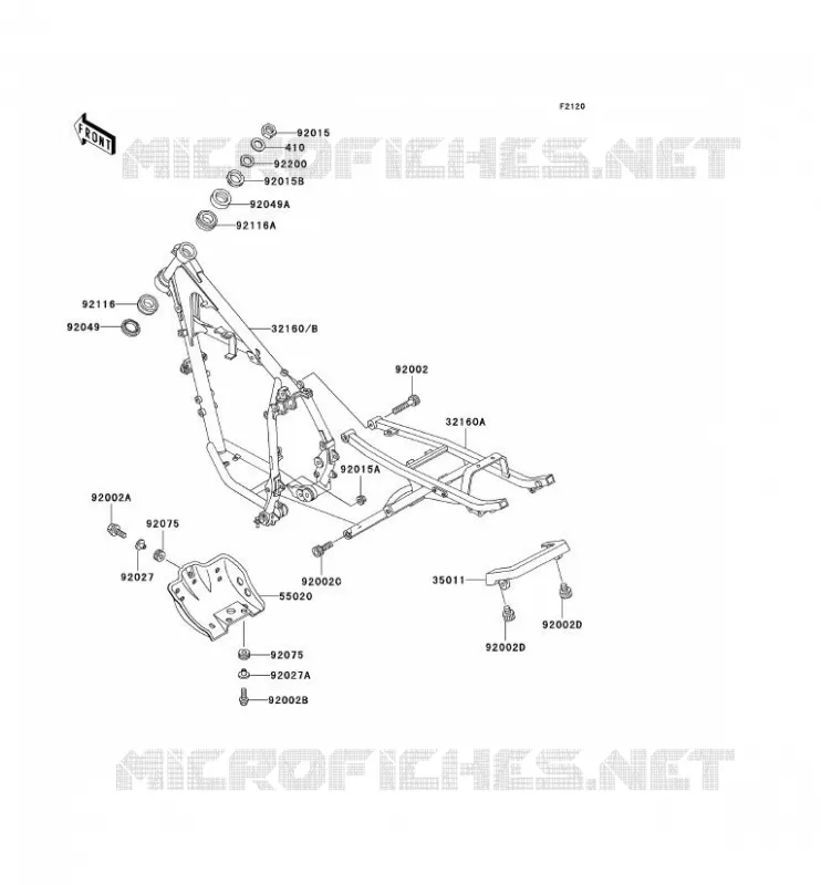 CH&Acirc;SSIS Kawasaki MOTOS 250 2003 KLR250  KL250-D20