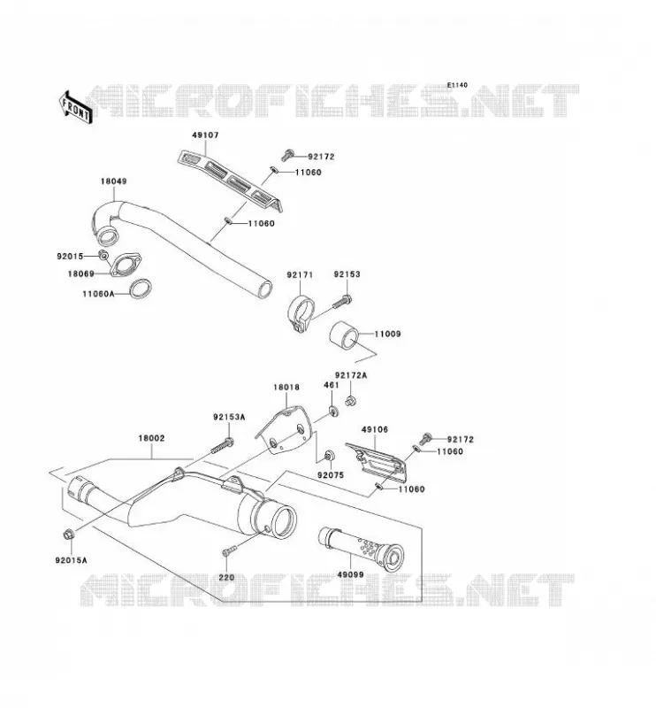 &Eacute;CHAPPEMENT Kawasaki MOTOS 250 2003 KLR250  KL250-D20