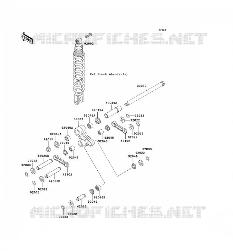 SUSPENSION ARRI&Egrave;RE Kawasaki MOTOS 250 2004 KLR250  KL250-D21