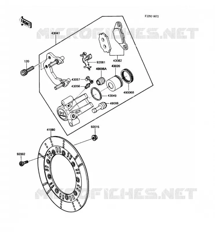 FREIN AVANT Kawasaki MOTOS 250 1989 KLR250  KL250-D6