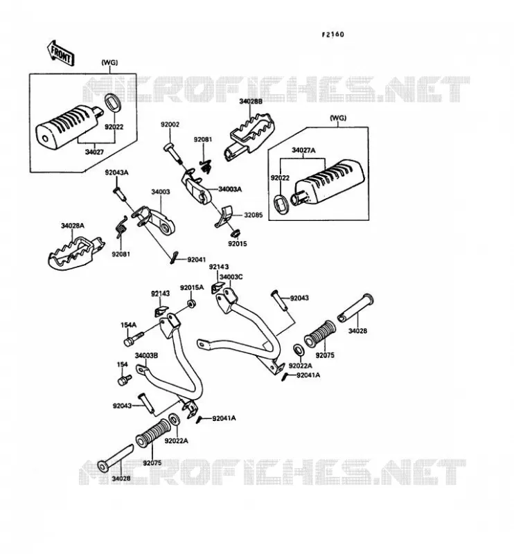 REPOSE PIED Kawasaki MOTOS 250 1989 KLR250  KL250-D6