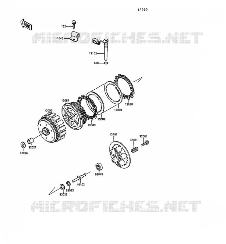 EMBRAYAGE Kawasaki MOTOS 250 1990 KLR250  KL250-D7