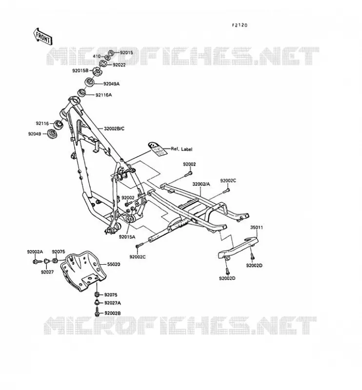 CH&Acirc;SSIS Kawasaki MOTOS 250 1991 KLR250  KL250-D8