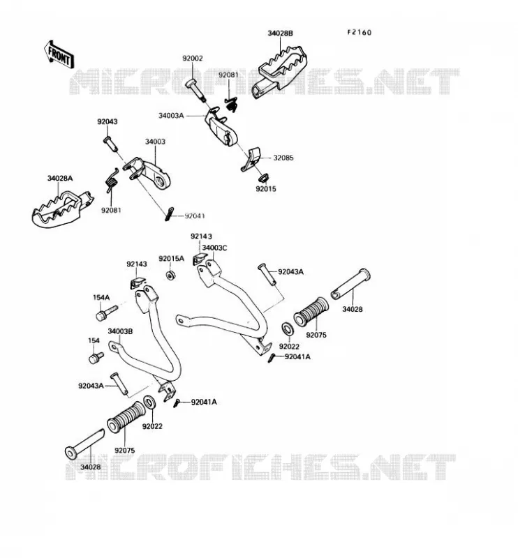 REPOSE PIED Kawasaki MOTOS 250 1992 KLR250  KL250-D9