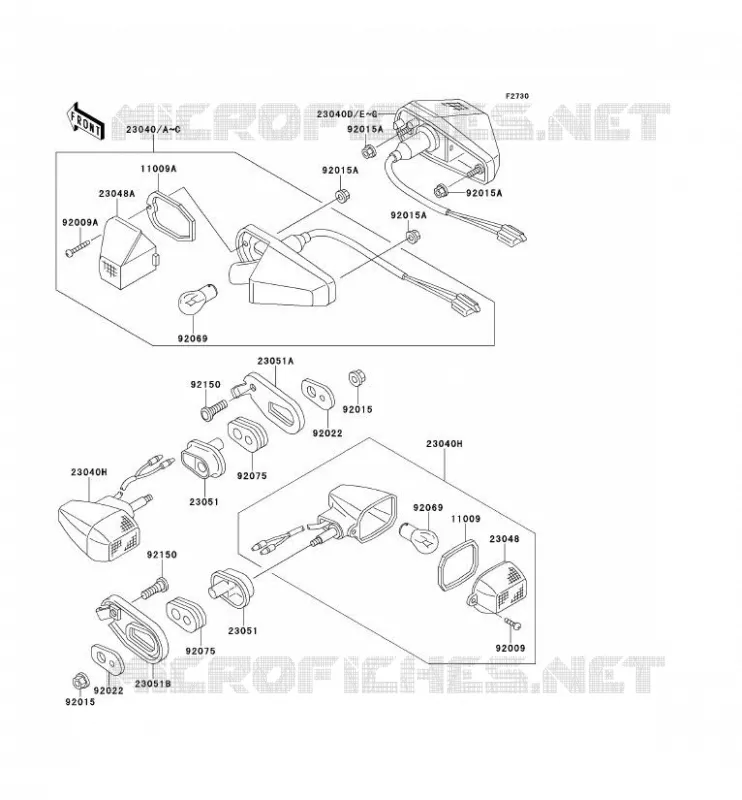 CLIGNOTANTS Kawasaki MOTOS 500 1989 TENGAI  KL500-B1