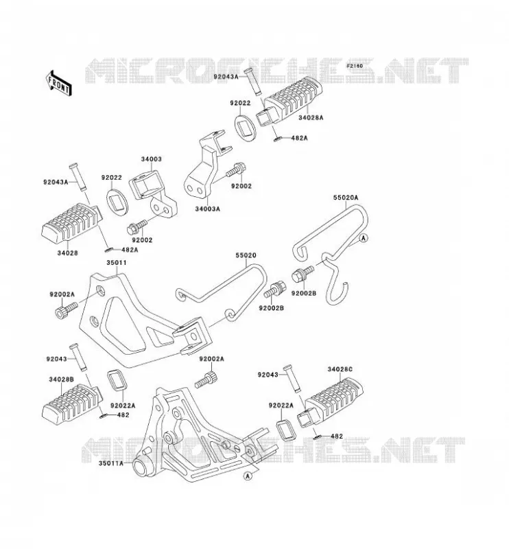 REPOSE PIED Kawasaki MOTOS 500 1989 TENGAI  KL500-B1