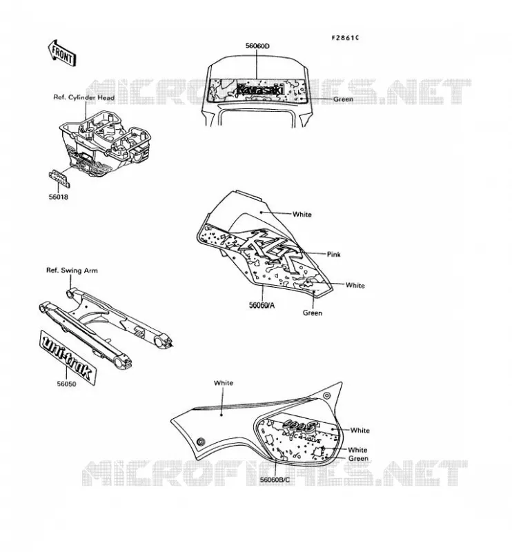 STICKER(WHITE) Kawasaki MOTOS 600 1994 KLR600  KL600-B9