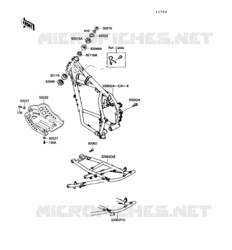 CH&Acirc;SSIS Kawasaki MOTOS 650 1987 KLR650  KL650-A1