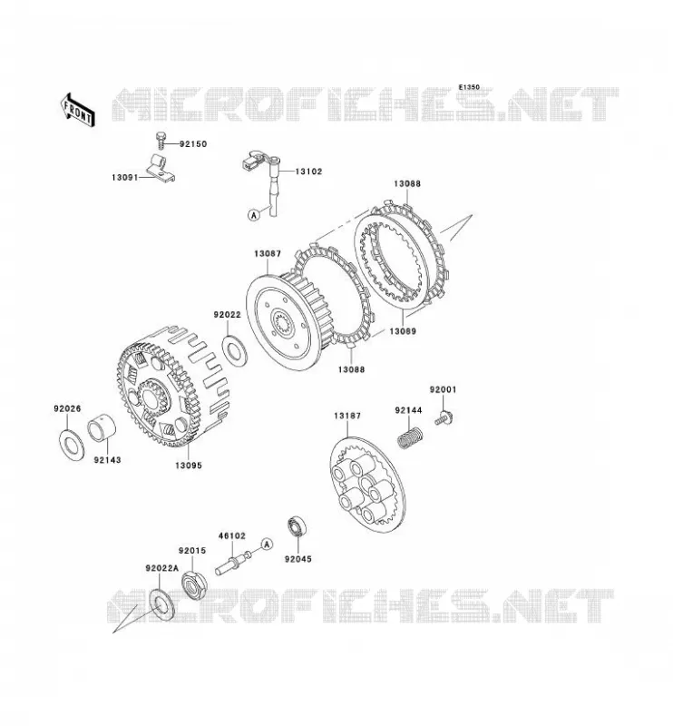 EMBRAYAGE Kawasaki MOTOS 650 1996 KLR650  KL650-A10