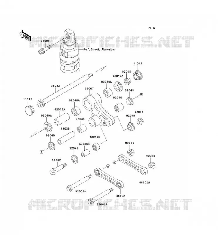 SUSPENSION ARRI&Egrave;RE Kawasaki MOTOS 650 2000 KLR650  KL650-A14