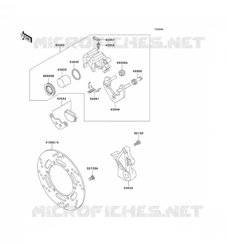 FREIN ARRIERE Kawasaki MOTOS 650 2004 KLR650  KL650-A18