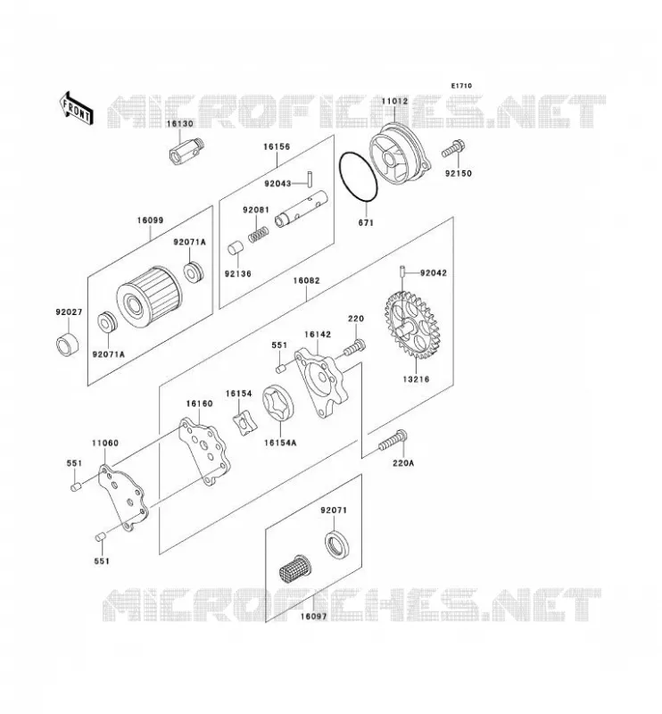POMPE A HUILE Kawasaki MOTOS 650 2004 KLR650  KL650-A18
