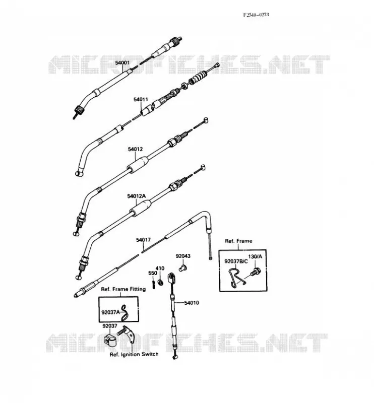 CABLE Kawasaki MOTOS 650 1989 KLR650  KL650-A3