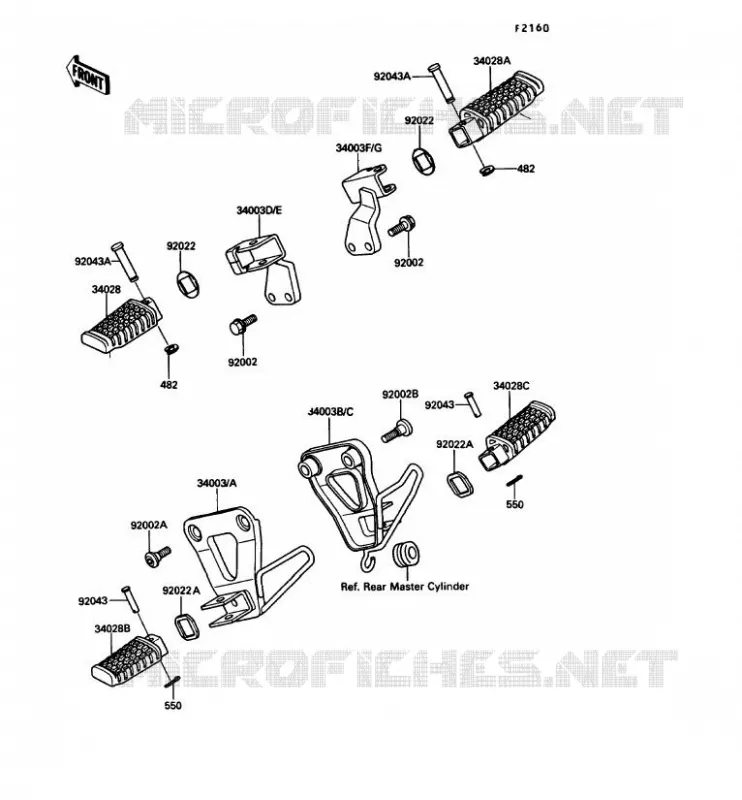 REPOSE PIED Kawasaki MOTOS 650 1989 KLR650  KL650-A3