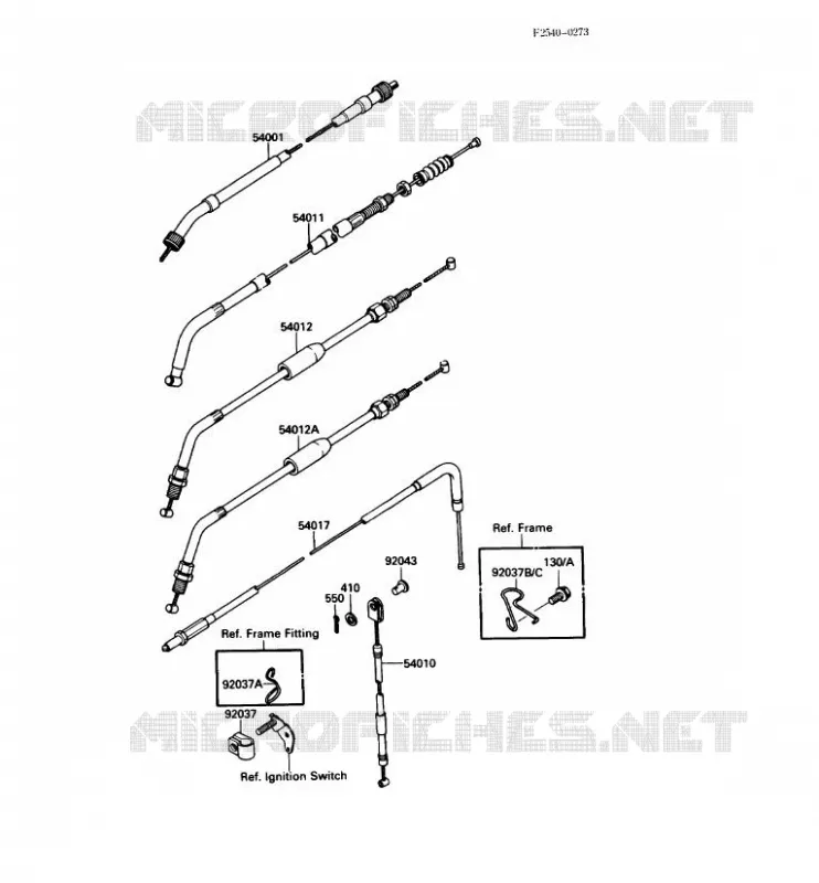 CABLE Kawasaki MOTOS 650 1990 KLR650  KL650-A4