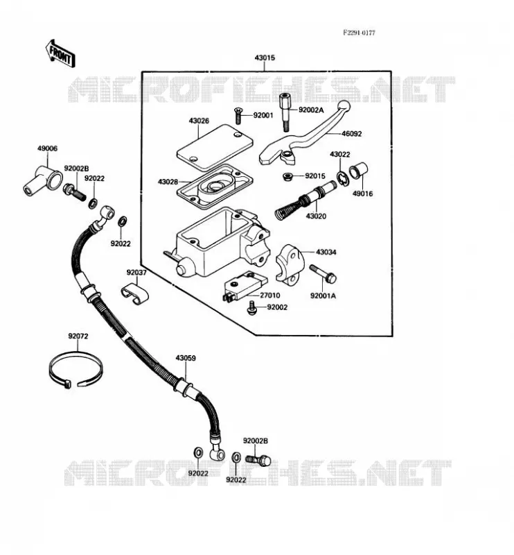 MAITRE CYLINDRE AV Kawasaki MOTOS 650 1990 KLR650  KL650-A4
