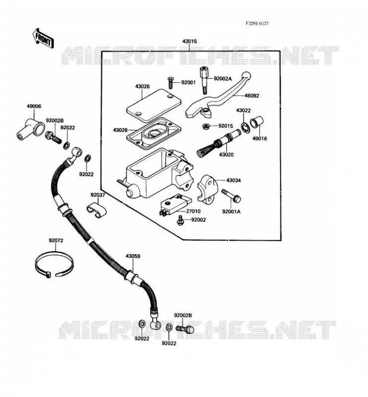 MAITRE CYLINDRE AV Kawasaki MOTOS 650 1991 KLR650  KL650-A5