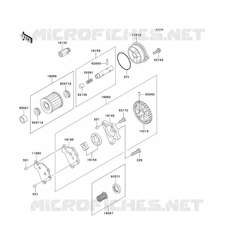 POMPE A HUILE Kawasaki MOTOS 650 2006 KLR650  KL650A6F