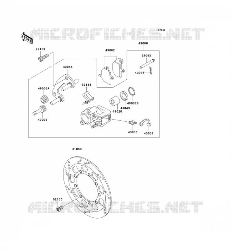 FREIN AVANT Kawasaki MOTOS 650 2006 KLR650  KL650A6F